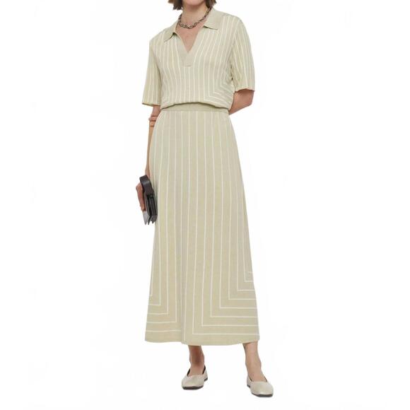 NEW JOSEPH geometric jacquard skirt in affogato/ivory
